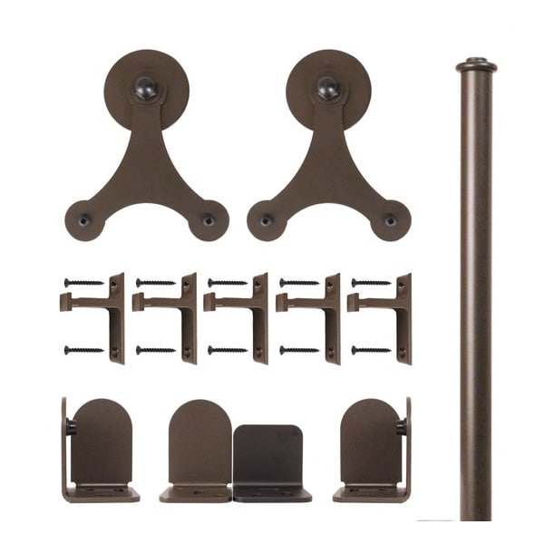 Quiet Glide Bronze 72" Tri Star Rolling Door Hardware QG.1300.TS.07 - main